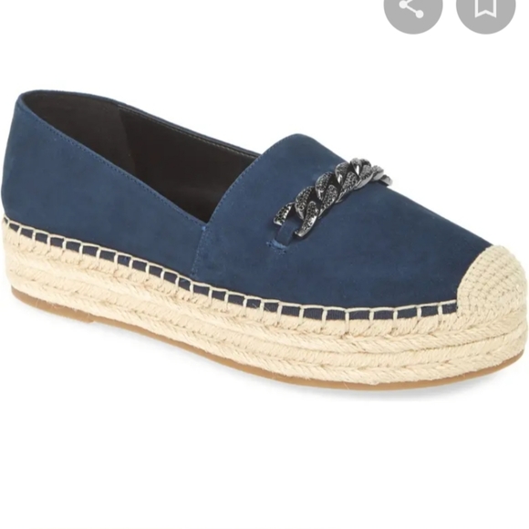 Karl Lagerfeld Shoes - Karl Lagerfeld Paris Moxy Espadrille Flats Blue -9.5